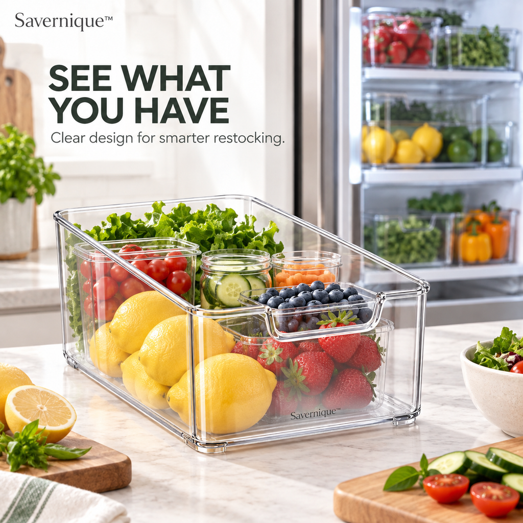Savernique™ Fridge Organizer Bin