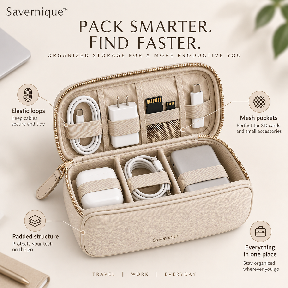 Savernique™ Tech Organizer Pouch